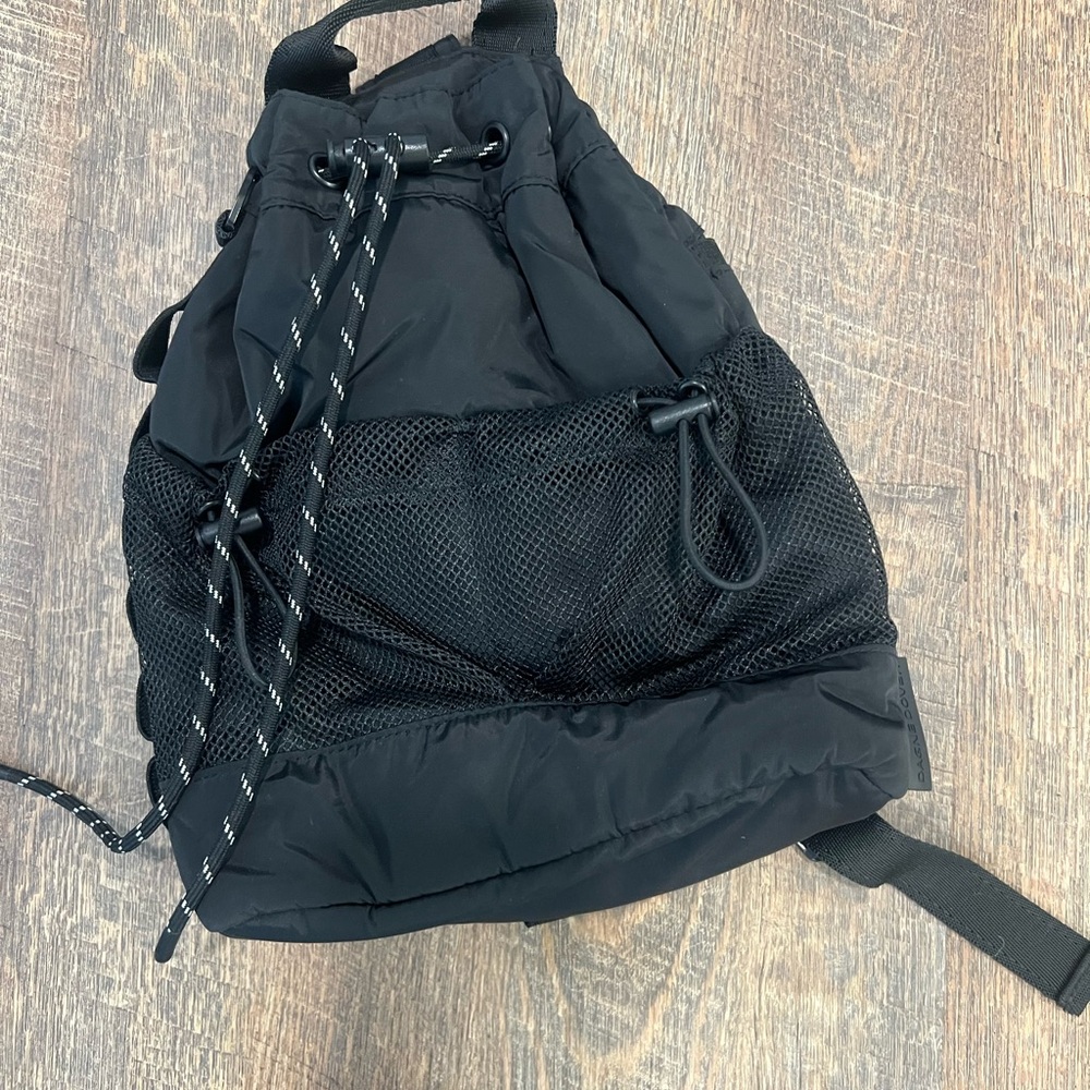Dagne Dover Black Drawstring Backpack with Mesh P… - image 1